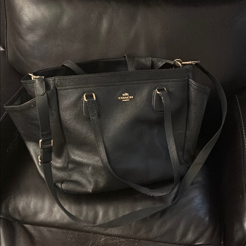 Coach Black Leather Tote